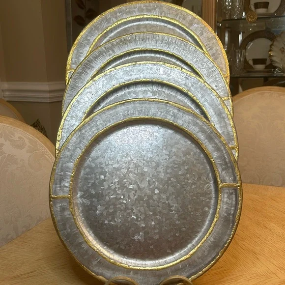 Hearth & Hand with Magnolia Galvanized Charger with Gold Welding